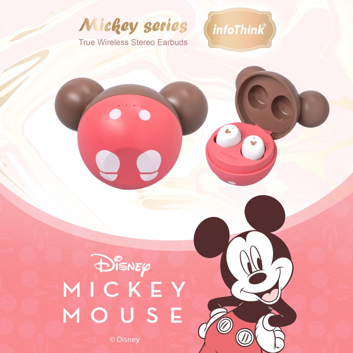 InfoThink x Disney Chubby True Wireless Stereo Earbuds Mickey Series Mickey Mouse Strawberry Chocolate ver