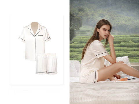 short silk pajama sets