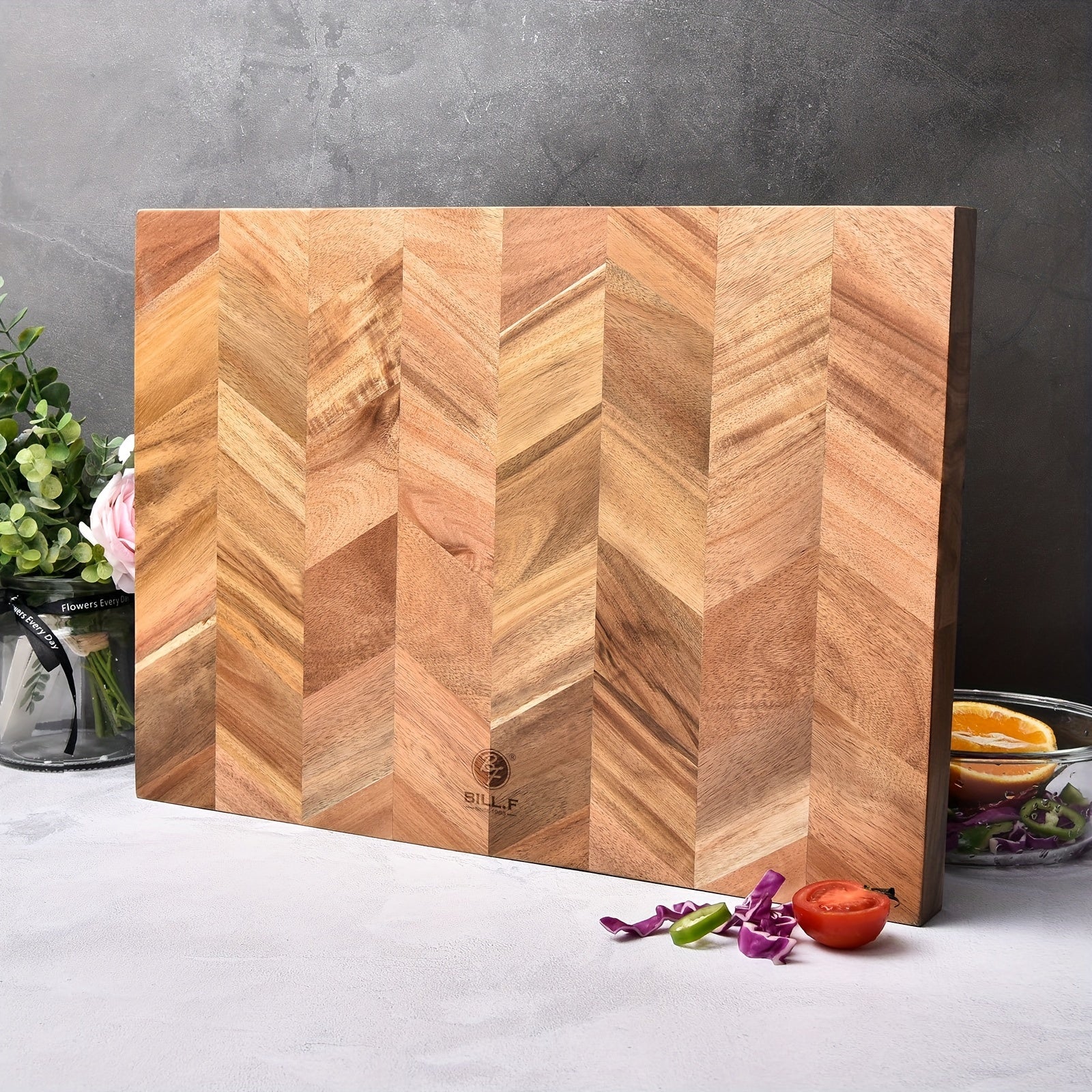 1pc High-End Acacia Wood Cutting Board - Durable and Mold-Proof for Effortless Cutting and Preparation