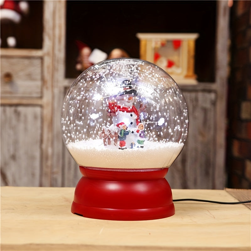 1pc Christmas Snowing Musical Playing Ball, Christmas Led Lighting Night Party Decoration Led Music Box, Christmas Snowing Lantern Ball Christmas Lamp, Xmas Gift