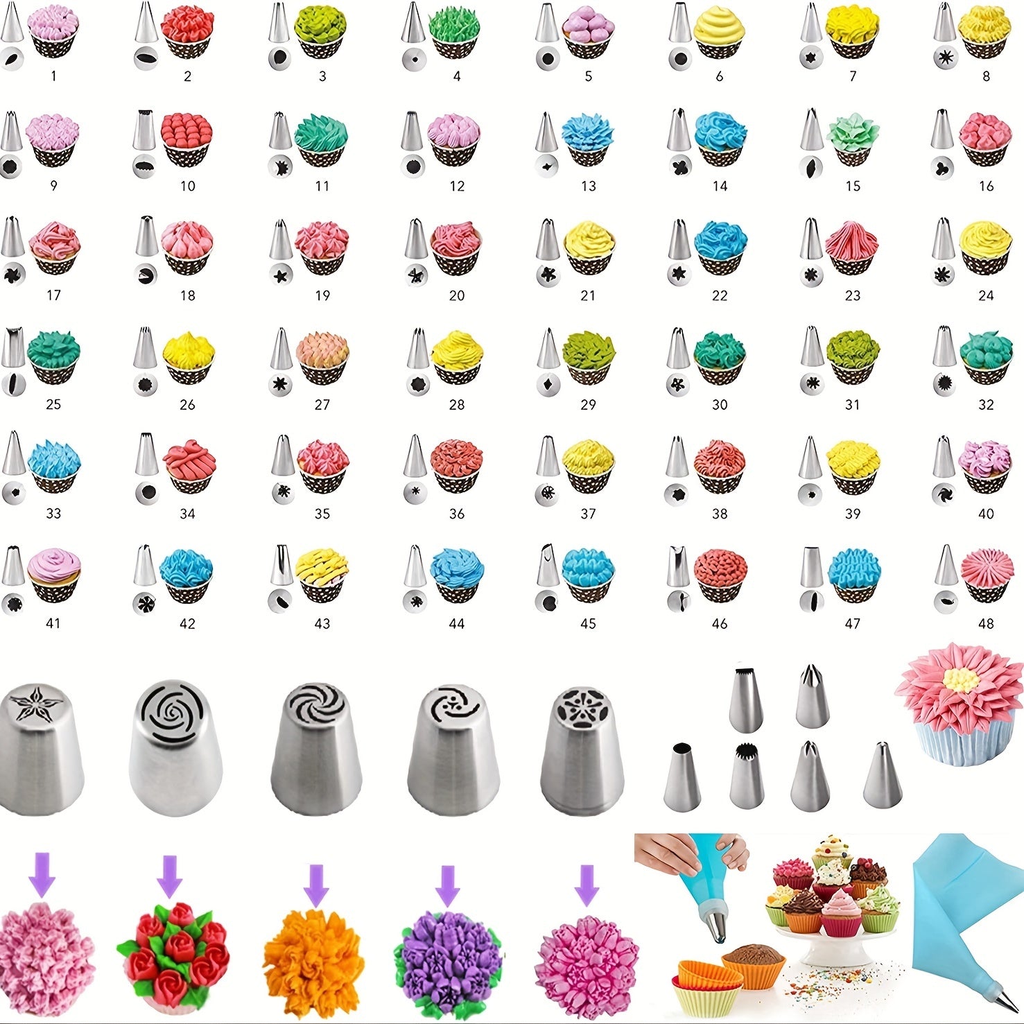 413pcs, Cake Decorating Supplies, Cake Decorating Kit, Cake Rotating Turntable, Piping Icing Tips, Baking Supplies, Cupcake Decorating Kit