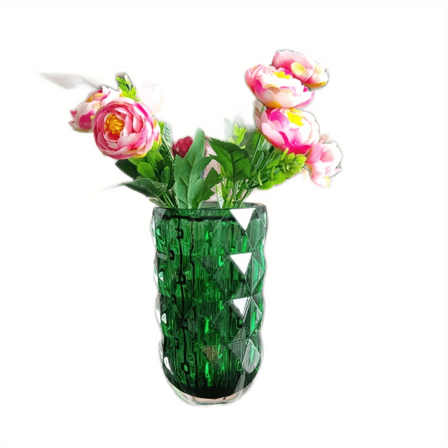 1pc, Crystal Glass Vase, Round Multi-color Vase For Home Decor, Wedding Or Gift