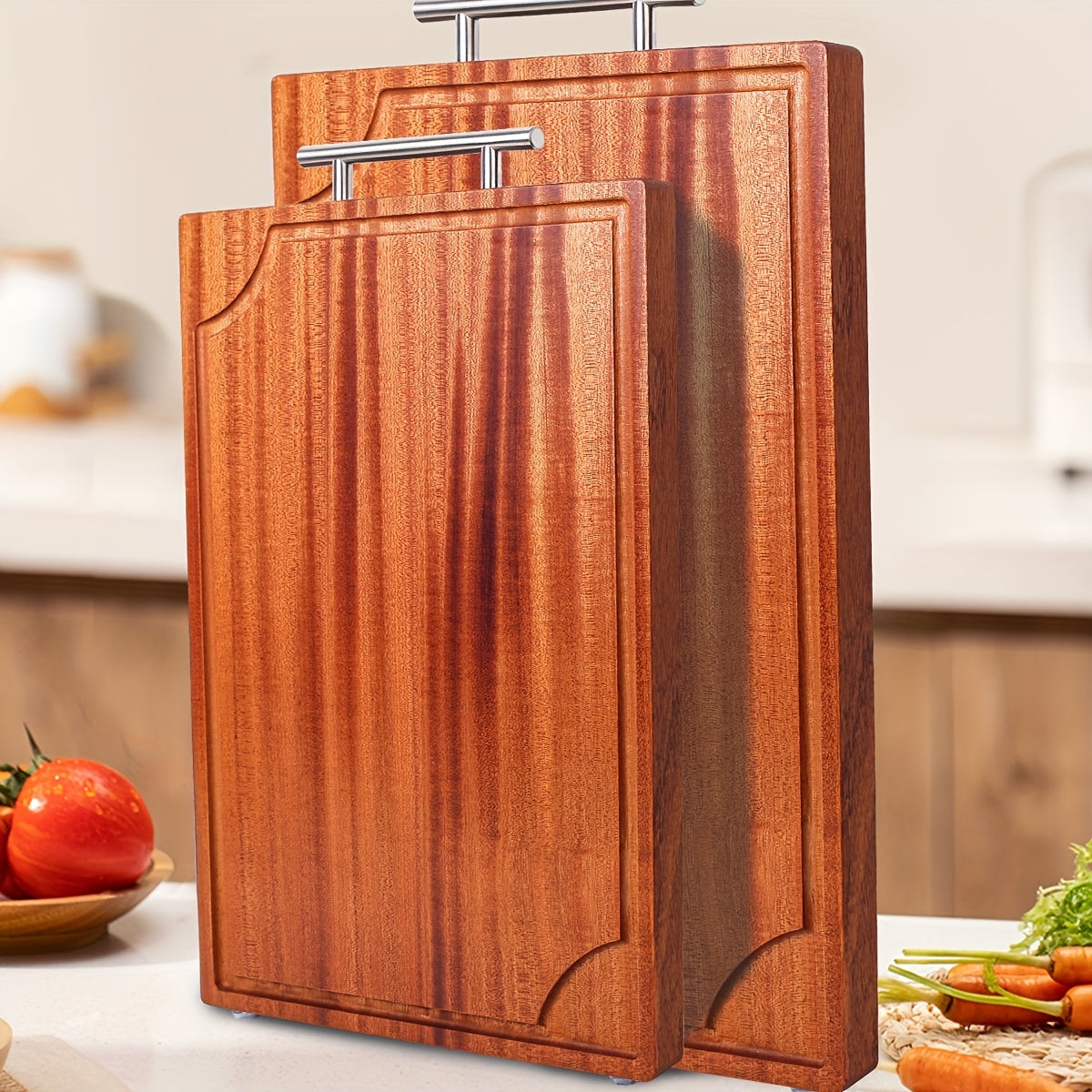 1pc, Double-Sided Wood Cutting Board - Perfect for Kitchen and Dorm Use - Thickened Chopping Boards for Easy Cutting and Preparation - Essential Kitchen Utensil for College and Off to School