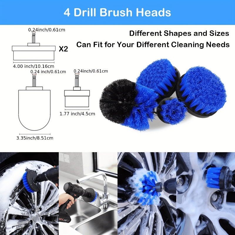 20Pcs Set Car Wheel Tire Detailing Brush Set, Car Detailing Kit, Car Detailing Brushes, Auto Detailing Drill Brush Set Kit For Wheels, Interior, Exterior, Car Parts Cleaning Accessories