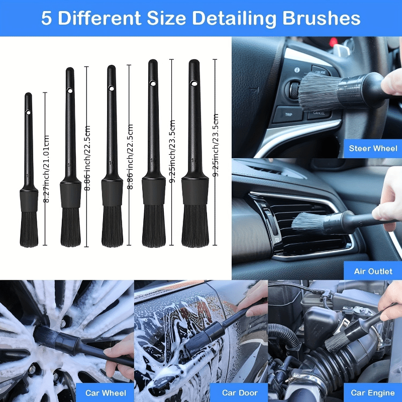 20Pcs Set Car Wheel Tire Detailing Brush Set, Car Detailing Kit, Car Detailing Brushes, Auto Detailing Drill Brush Set Kit For Wheels, Interior, Exterior, Car Parts Cleaning Accessories