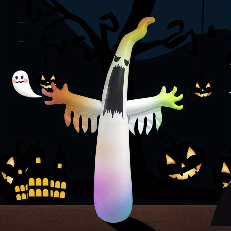 1pc  LED Halloween Light, Scary Big Ghost LED Light, For Indoor Outdoor Home Party Halloween Decor, Flashing Light Halloween Party Decorations, Battery Powered (No Plug)