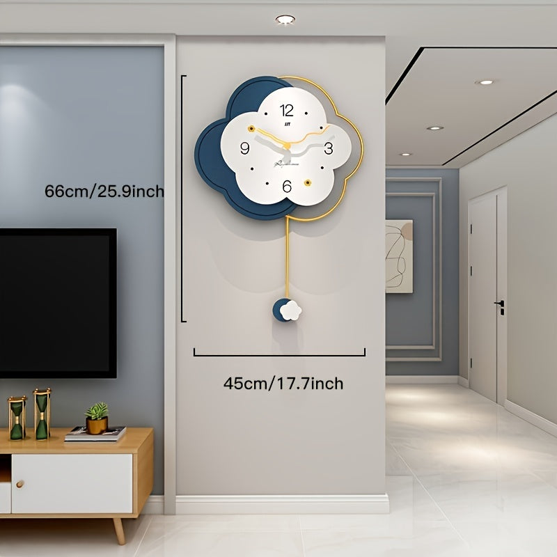 1pc Pendulum Wall Clock, Modern Big Wall Clock Extra Giant Wall Clock Battery Operated, For Kitchen Bedroom Home Dining Room Bathroom Office Decoration