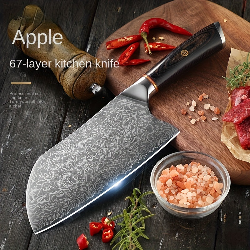 1pc, Meat Cleaver Knife, Heavy Duty Professional Butcher Chopper, Damascus Steel Knives, For Fruits, Vegetables And Meat, Kitchen Gadgets, Kitchen Accessories