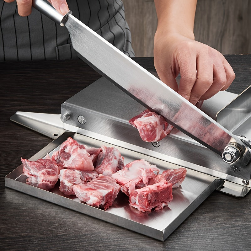 1pc, Manual Ribs Chopper, Meat Slicer, Bone Cutting Knife, Frozen Meat Slicing Knife, Meat Cleaver, 304 Stainless Steel Small Bone Meat Cutter, Household Vegetable Food Slicer, Slicing Machine For Home Cooking