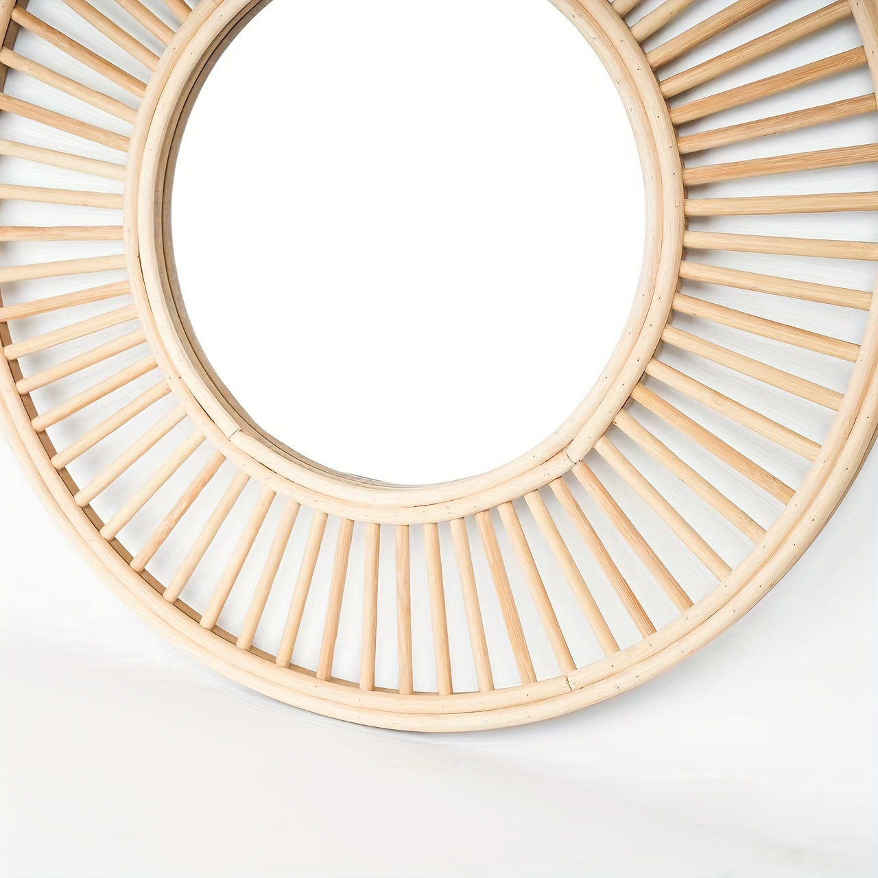 1pc Wooden Wall Mirror, Wall-Mounted Mirror, Vintage Round Mirror, Decorative Mirror For Bathroom, Bedroom, Living Rome, Home Decor
