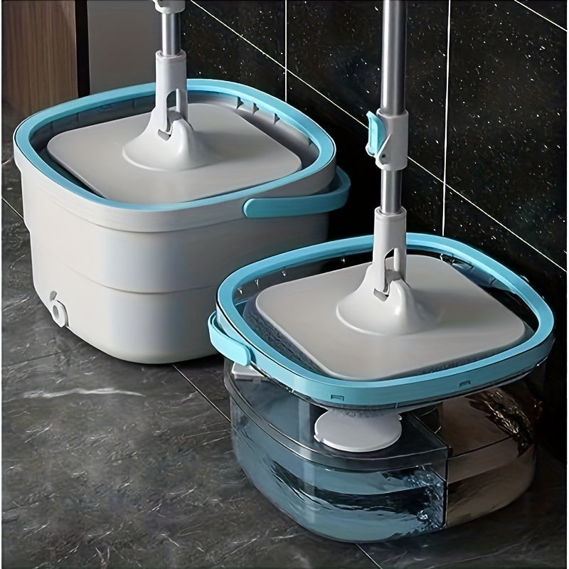 1 Set, Household Mop And Bucket Set, Rotating Floor Mop, With Clean Dirt Separation Bucket, Hand-free Wash Mop, Dry And Wet Use, Perfect For Home, Kitchen, Bathroom Floor, Cleaning Supplies, Cleaning Tool, Back To School Supplies