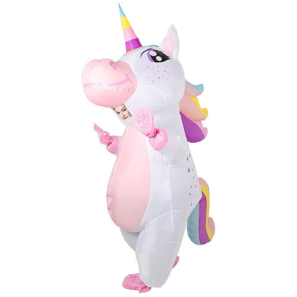 1pc, Halloween Inflatable Costume, 8FT/245cm Unicorn Inflatable Costumes With Gloves And Blower For Party Suit Jumpsuit, Halloween Costume Blow Up Unicorn Costume, Party Halloween Cosplay Supplies, Weird Stuff, Party Decor