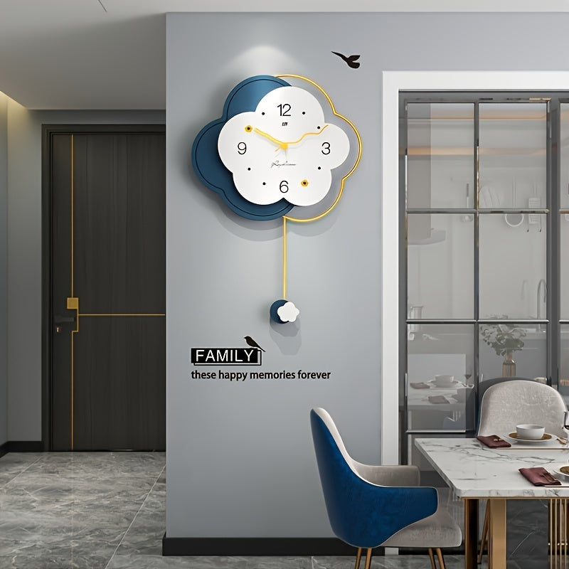1pc Pendulum Wall Clock, Modern Big Wall Clock Extra Giant Wall Clock Battery Operated, For Kitchen Bedroom Home Dining Room Bathroom Office Decoration