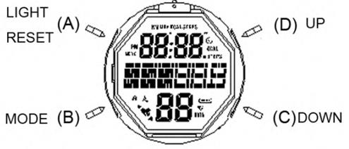 SKMEI 1122 Pedometer Watch Dial