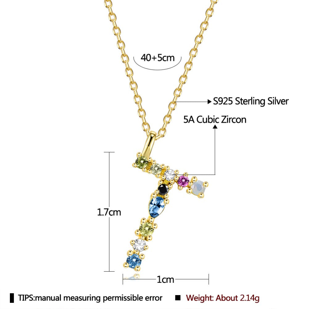 SKMEI SVN472 S925 Sterling Silver Initial Necklace
