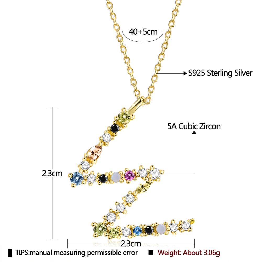 Collar con inicial de plata esterlina SKMEI SVN472 S925