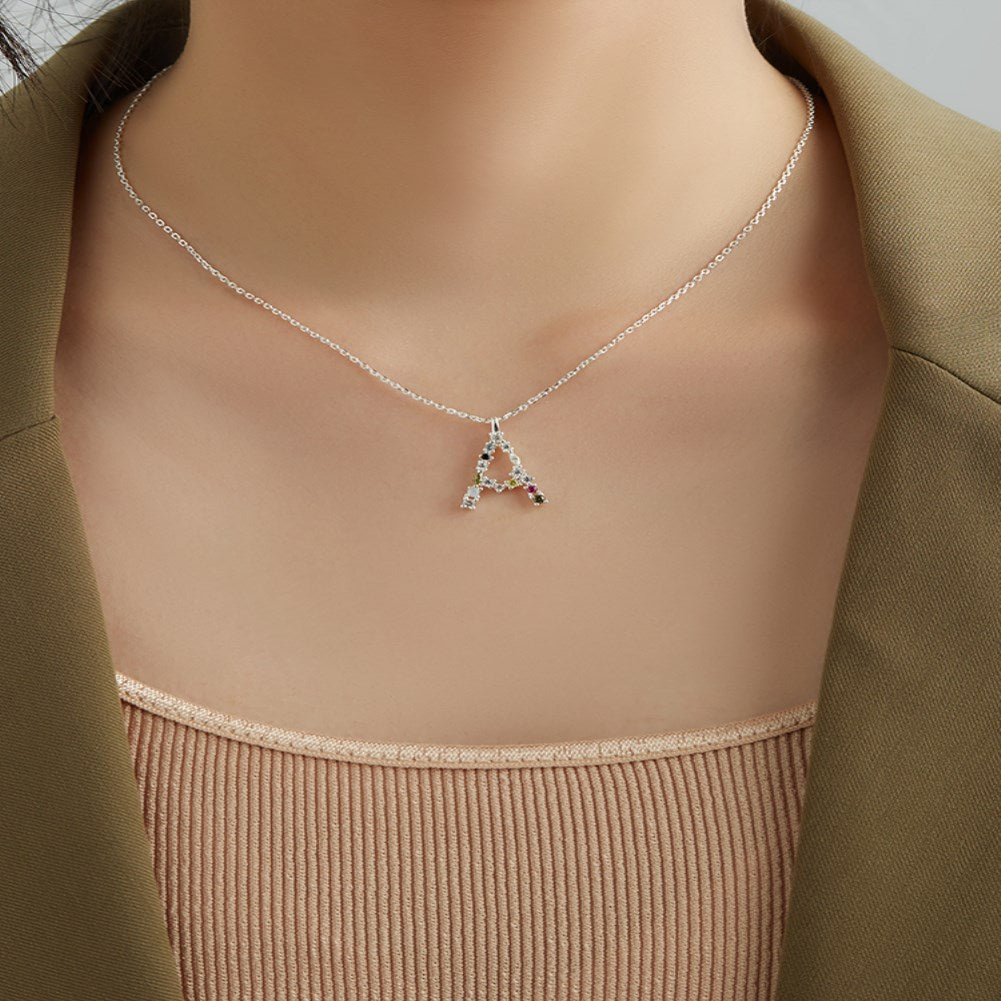 SKMEI SVN472 S925 collier initial en argent sterling