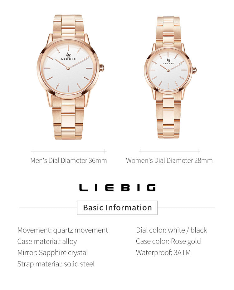 Conjunto de relojes de pareja de marca LIEBIG L2009