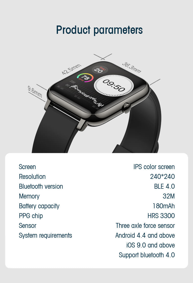 SKMEI P22 Waterproof Smart Watch Touch Screen IP67