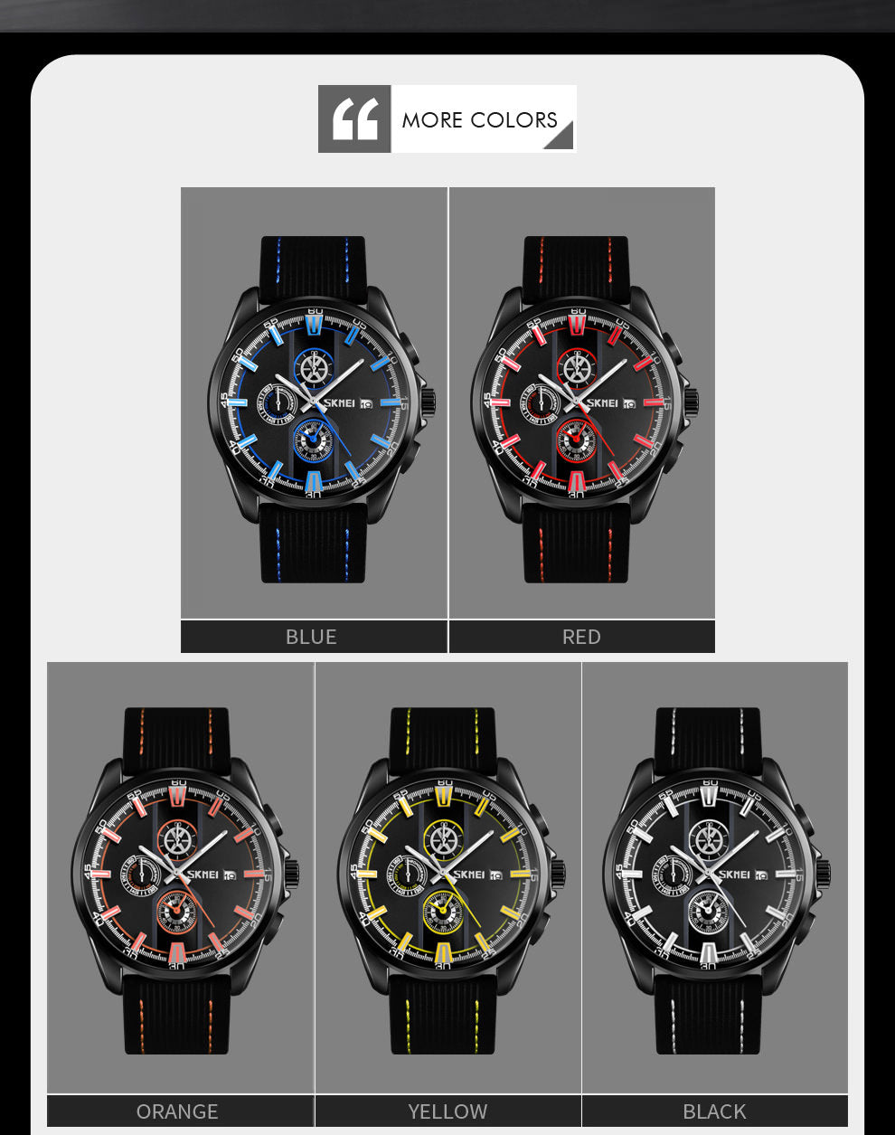 SKMEI 9181 Mens Leather Band Watch