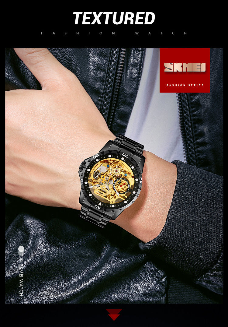 SKMEI 9230 Skeleton Exposed Gear Watch for Men