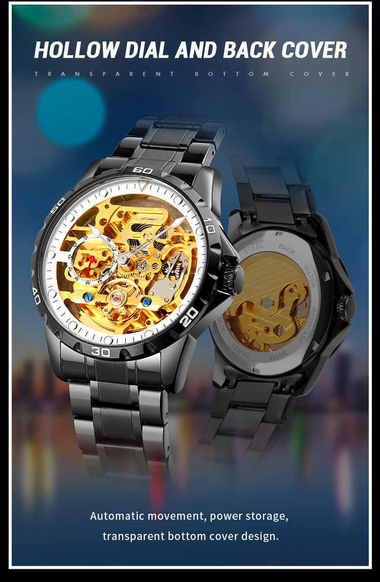 SKMEI 9230 Skeleton Exposed Gear Watch for Men