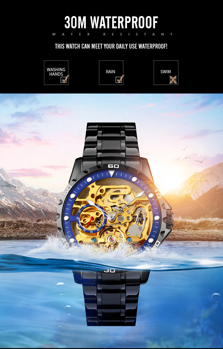 SKMEI 9230 Skeleton Exposed Gear Watch for Men
