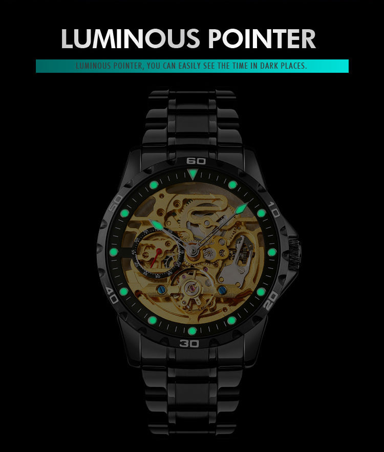 SKMEI 9230 Skeleton Exposed Gear Watch for Men