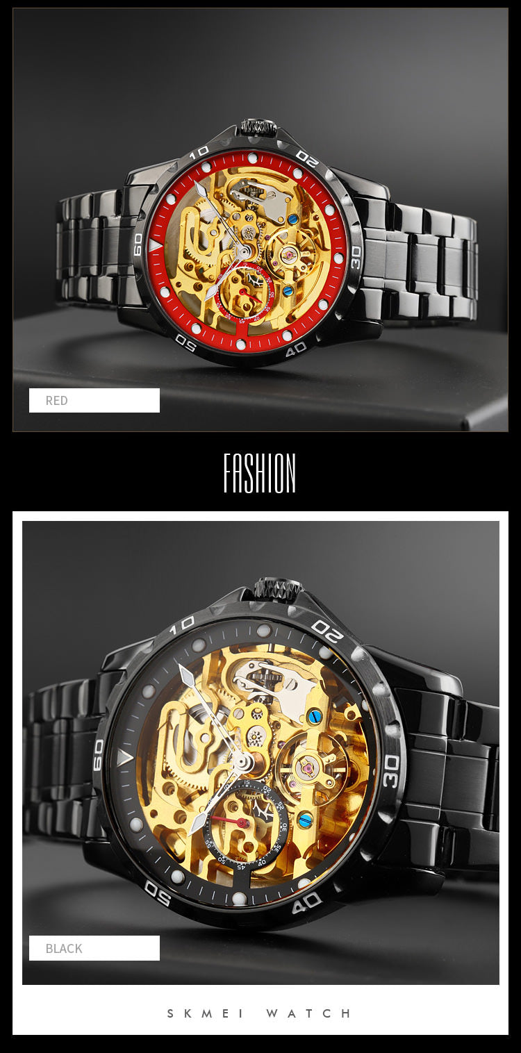 SKMEI 9230 Skeleton Exposed Gear Watch for Men