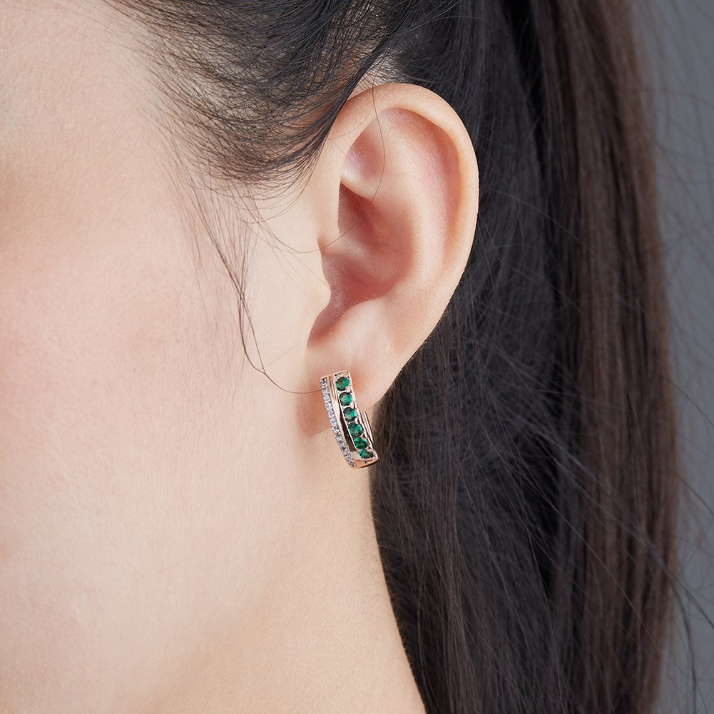 SKMEI KZCE309 boucles d'oreilles en or Rose de Style coréen incrustées de zircone