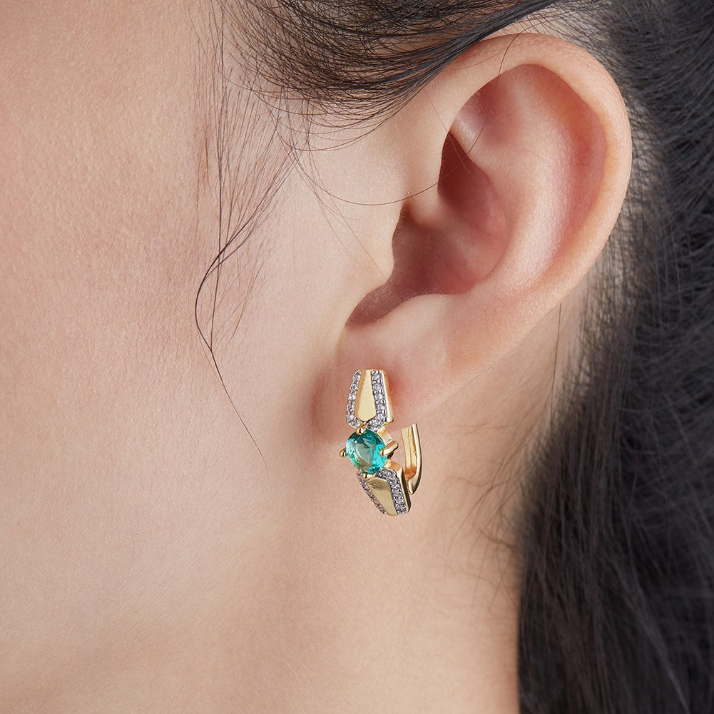 SKMEI KZCE306 Boucles d'oreilles en cristal vert pour filles