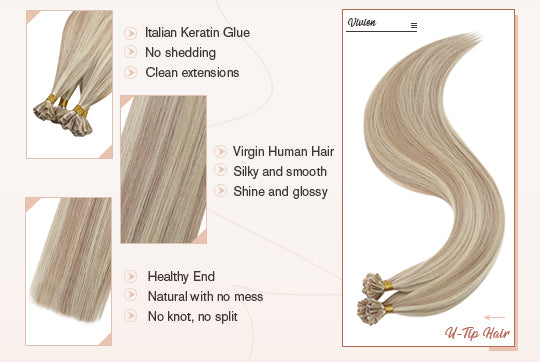 virgin u tip human hair highlight blonde color