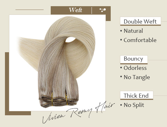 vivien remy human hair weft can be last for 3-6 months silky straight human hair extensions