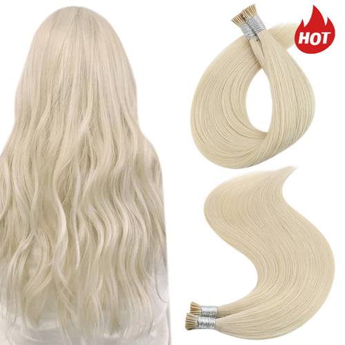 vivien i tip human hair extensions can be last for a long time solid color platinum blonde human hair