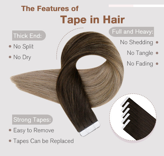 vivien 50 grams and 20 pieces per pack tape in hair human hair extensions silky straight soft and natural blend well with hair
