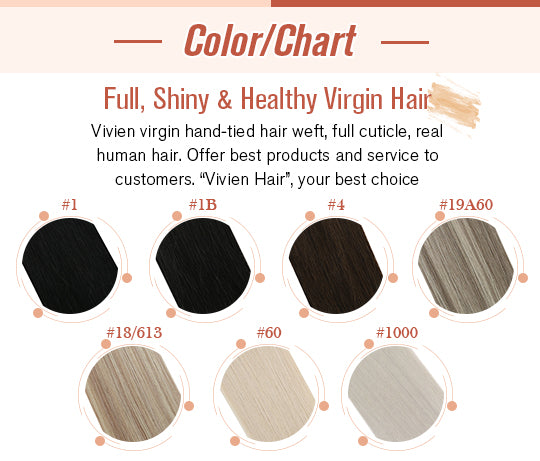 vivien virgin hand-tied hair weft invisible seamless human hair extensions