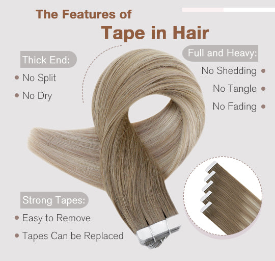 vivien remy tape in hair 50 grams and 20 pieces per pack silky straight soft natural and no shedding and no split