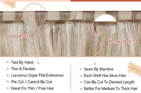 Hand-Tied Hair Weft VS Machine Weft Hair