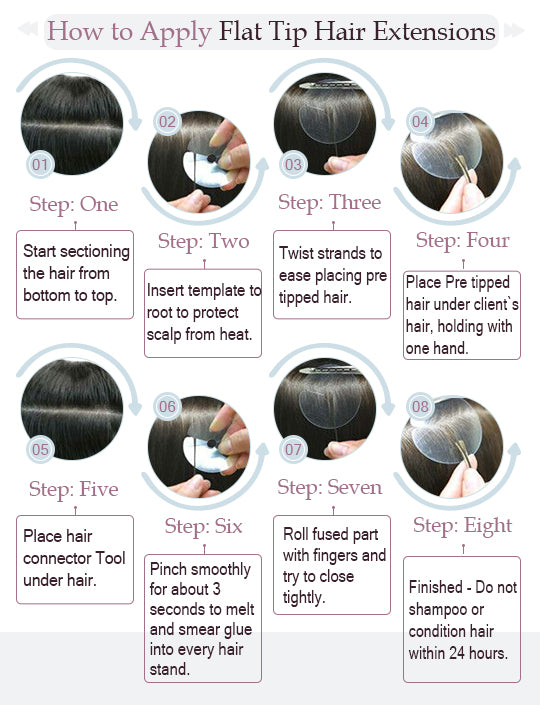 flat tip hair extension