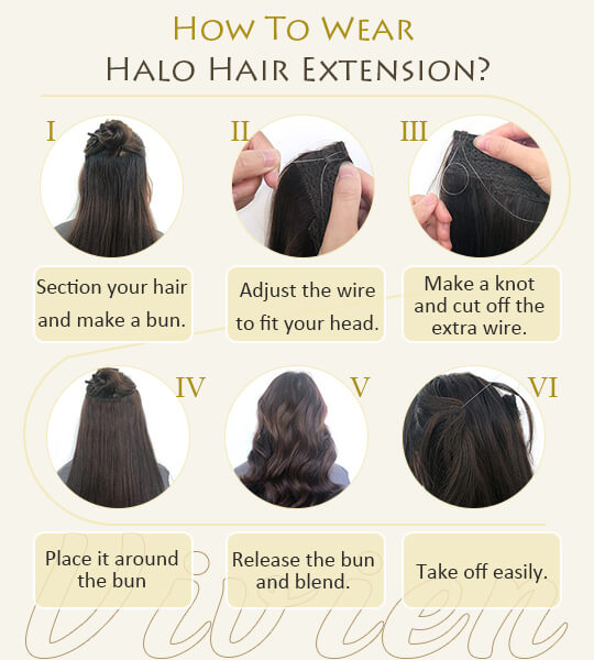Vivien Natural Black Halo Human Hair Extension