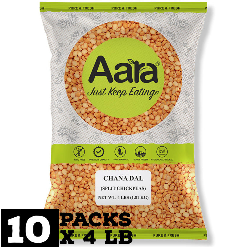 40 Lbs Wholesale Aara Chana Dal Lentils - 4LB X 10 Pack (1 Case)