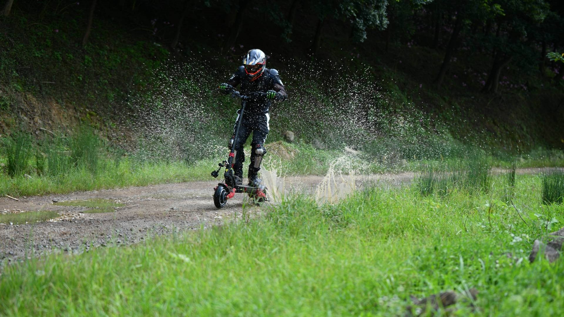 Ride varla scooter pass the water