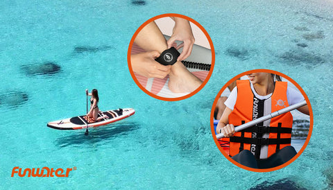 Funwater paddle board gear life jacket and leash