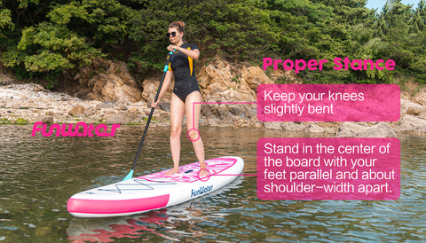 Funwater inflatable paddle board tiki series pink color
