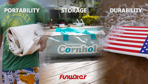 Funwater corn hole board is portable, easy to store and durable