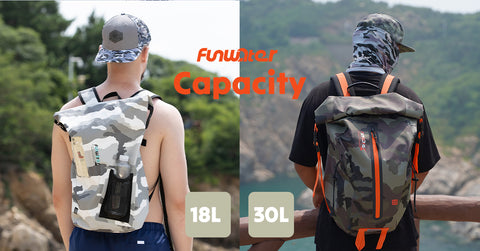 Funwater waterproof backpack different capacity