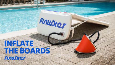 Funwater corn hole board is easily to inflate