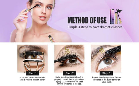 Roll over image to zoom in 4D Silk Fiber Lash Mascara, Natural Smudge-proof & Waterproof Mascara, Black Thickening Lengthening Mascara No Clumping, Fuller Lashes, Lasting All Day