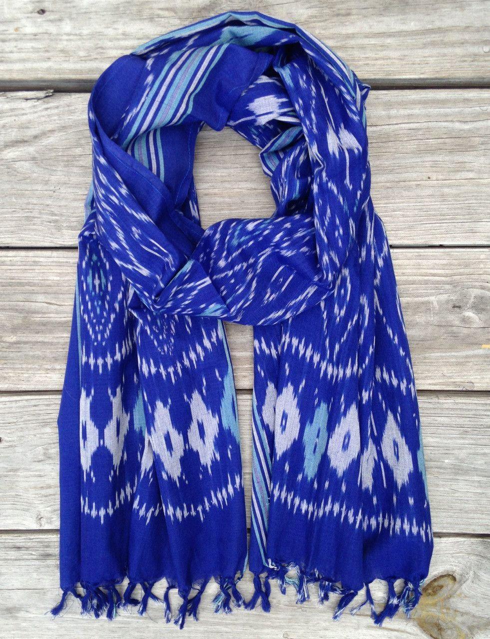 Pacific Ocean Ikat Scarf