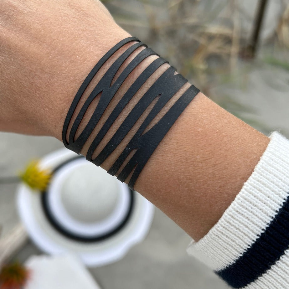 Zebra Wrap Bicycle Tube Bracelet